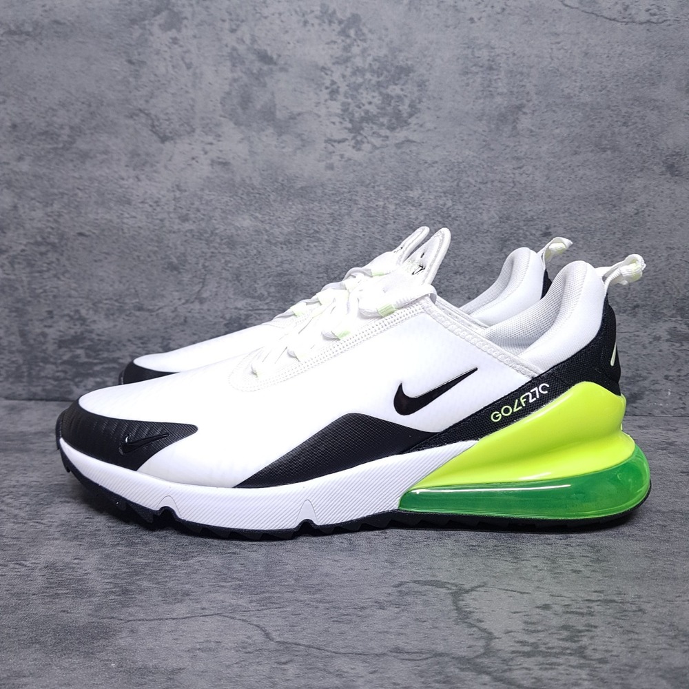NIKE Air Max 270 G Golf Spikeless Shoes Mens 11.5 White Barely Volt CK6483-105